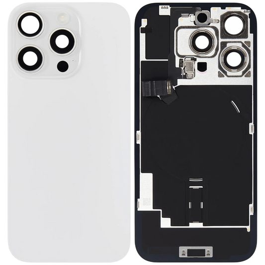 Back Glass w/ MagSafe Magnet & NFC & Flashlight Flex For iPhone 16 Pro (Used OEM Pull: Grade A) (Natural Titanium)