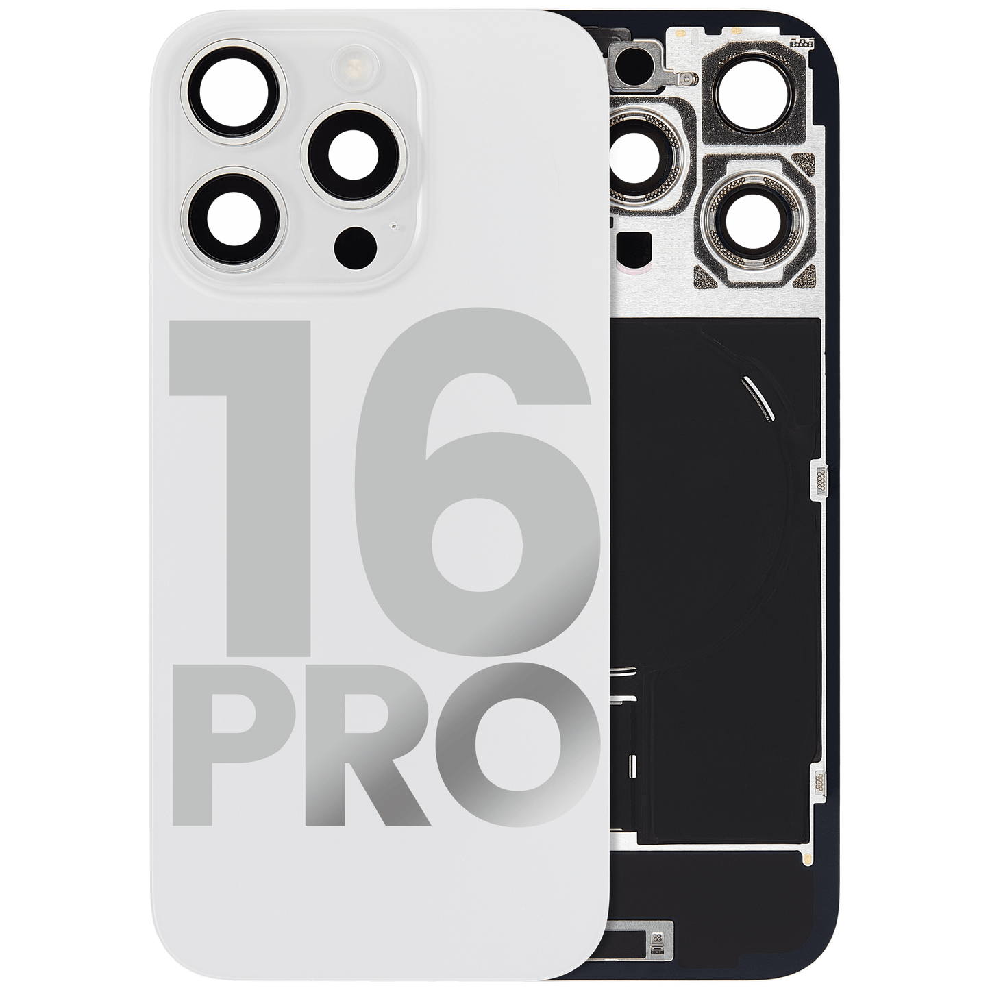 Back Glass w/ MagSafe Magnet & NFC & Flashlight Flex For iPhone 16 Pro (Used OEM Pull: Grade A) (Natural Titanium)