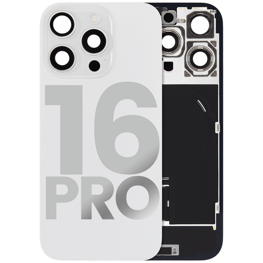 Back Glass w/ MagSafe Magnet & NFC & Flashlight Flex For iPhone 16 Pro (Used OEM Pull: Grade B) (Natural Titanium)
