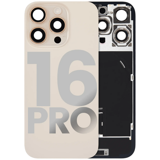 Back Glass w/ MagSafe Magnet & NFC & Flashlight Flex For iPhone 16 Pro (Used OEM Pull: Grade A) (Desert Titanium)