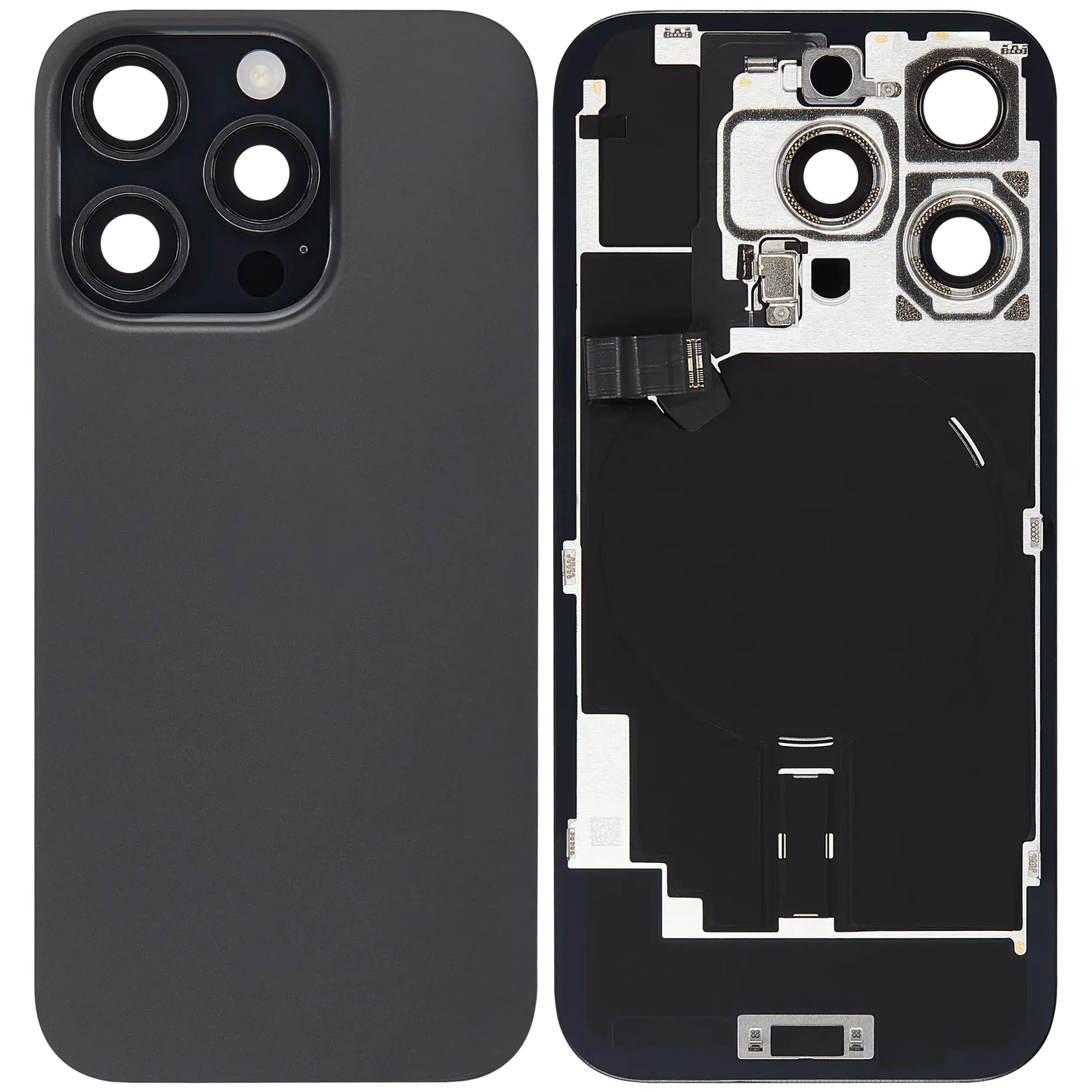Back Glass w/ MagSafe Magnet & NFC & Flashlight Flex For iPhone 16 Pro (Used OEM Pull: Grade C) (Black Titanium)