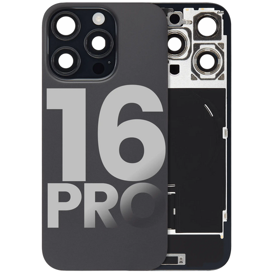 Back Glass w/ MagSafe Magnet & NFC & Flashlight Flex For iPhone 16 Pro (Used OEM Pull: Grade A) (Black Titanium)