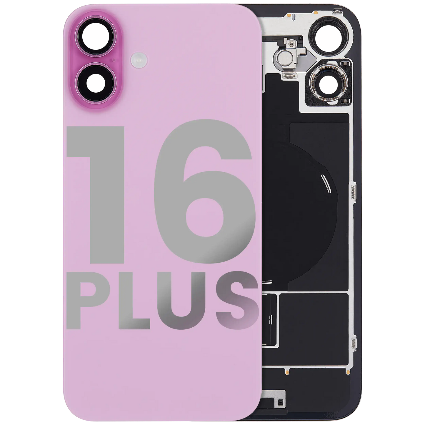 Back Glass w/ MagSafe Magnet & NFC & Flashlight Flex For iPhone 16 Plus (Used OEM Pull: Grade A) (Pink)