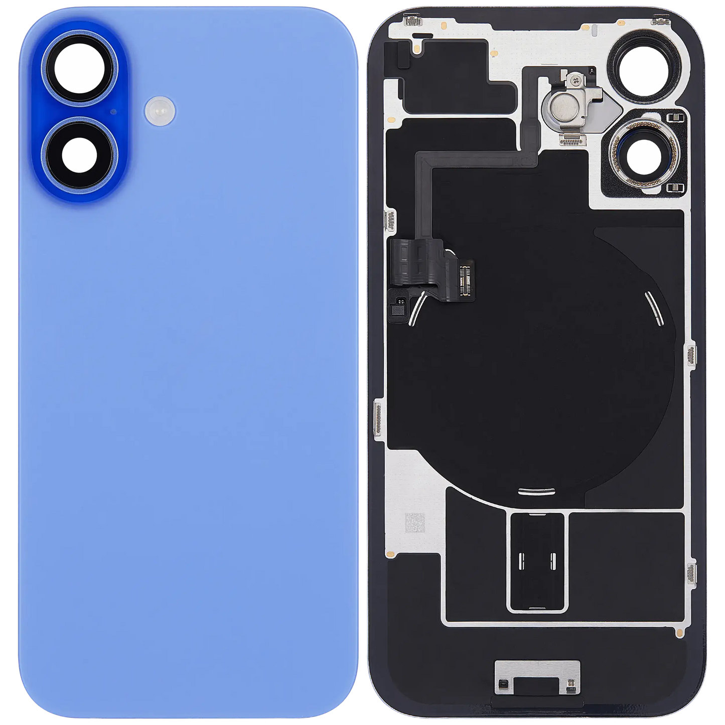 Back Glass w/ MagSafe Magnet & NFC & Flashlight Flex For iPhone 16 (Used OEM Pull: Grade C) (Ultramarine)