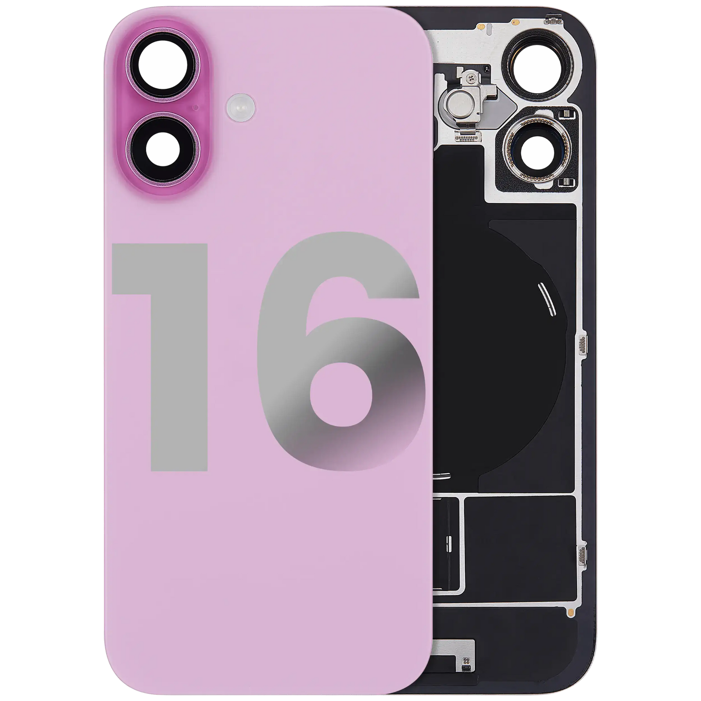 Back Glass w/ MagSafe Magnet & NFC & Flashlight Flex For iPhone 16 (Used OEM Pull: Grade B) (Pink)