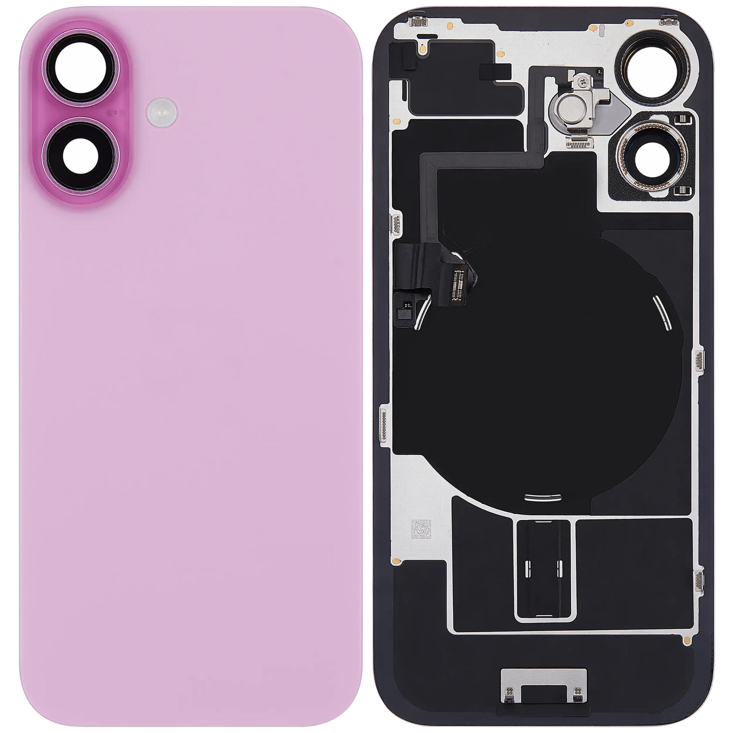 Back Glass w/ MagSafe Magnet & NFC & Flashlight Flex For iPhone 16 (Used OEM Pull: Grade B) (Pink)