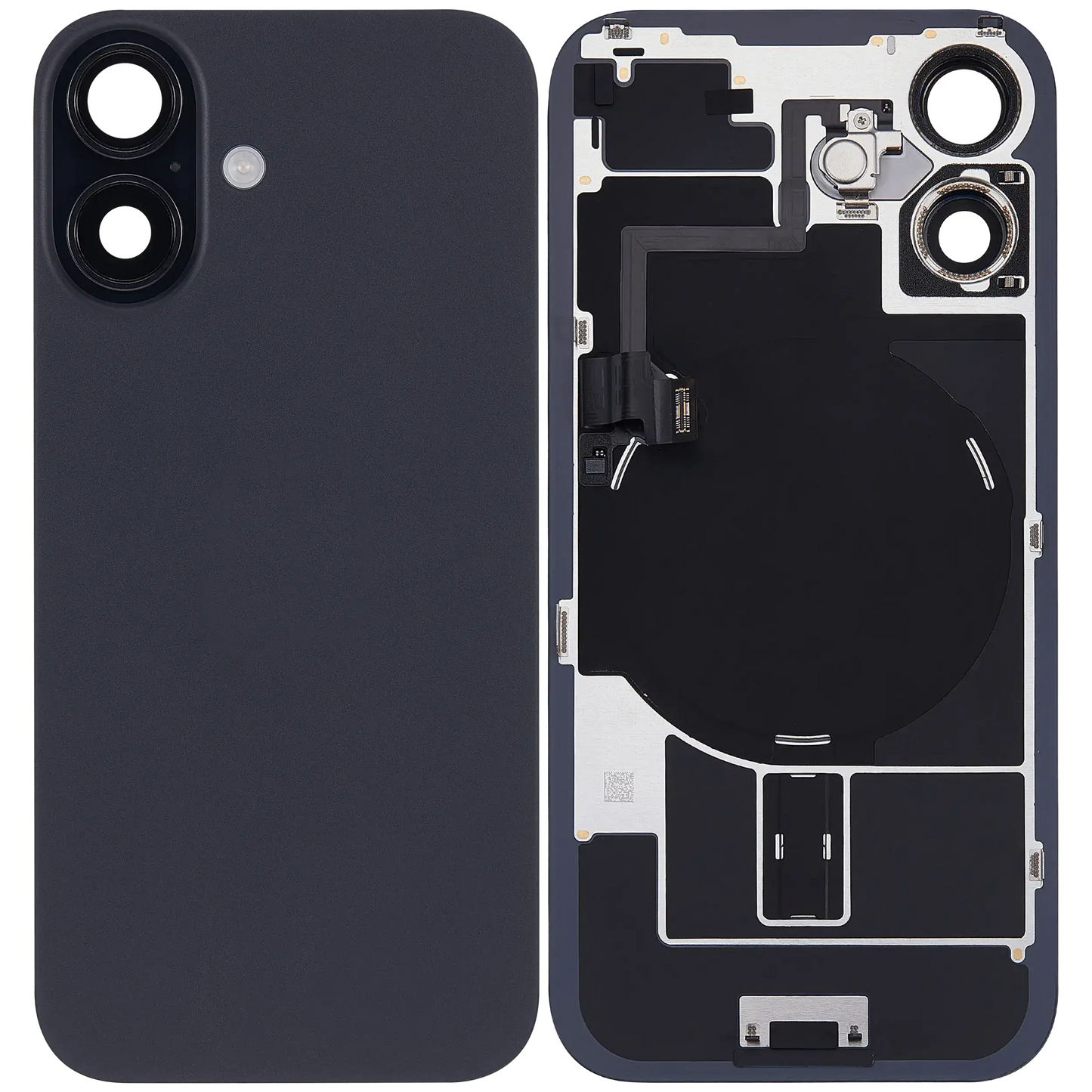 Back Glass w/ MagSafe Magnet & NFC & Flashlight Flex For iPhone 16 (Used OEM Pull: Grade C) (Black)