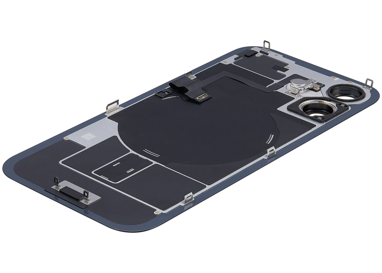 Back Glass w/ MagSafe Magnet & NFC & Flashlight Flex For iPhone 16 (Used OEM Pull: Grade C) (Black)