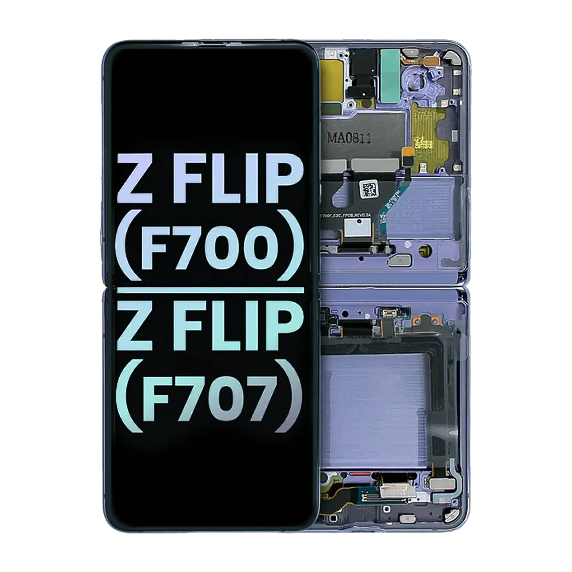 Inner OLED Assembly With Frame For Samsung Galaxy Z Flip 4G (F700) (Service Pack) (Mirror Purple) - Main View | Tech Drip Canada