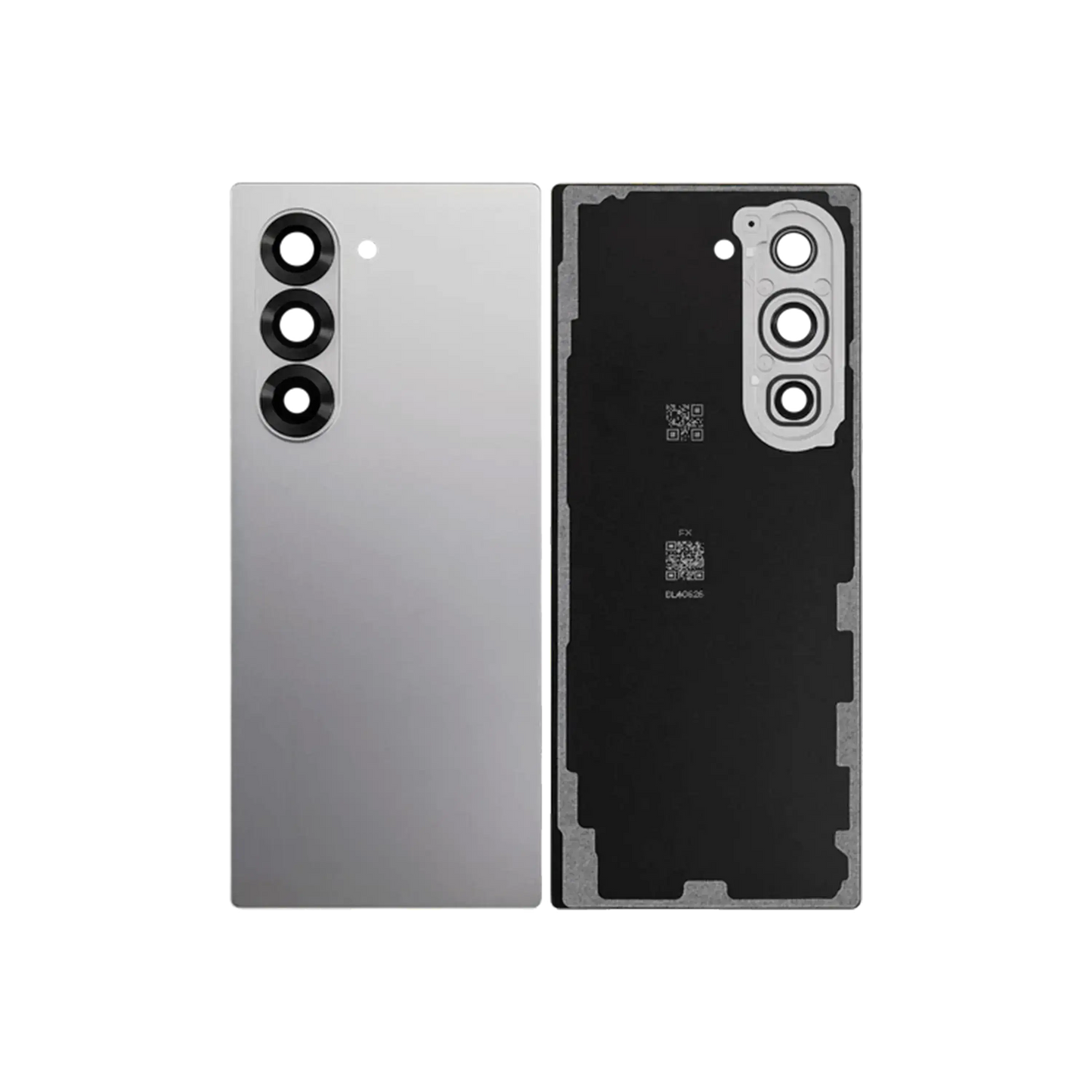 Replacement Back Cover Glass With Camera Lens For Samsung Galaxy Z Fold 6 5G (Service Pack) (Silver Shadow) front view