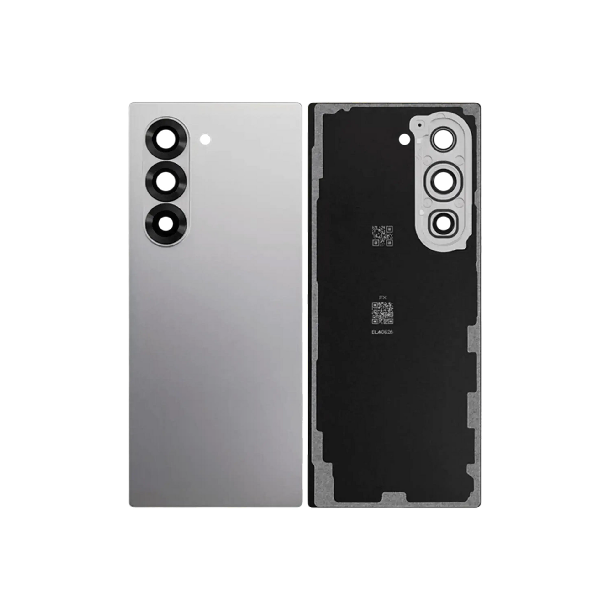 Replacement Back Cover Glass With Camera Lens For Samsung Galaxy Z Fold 6 5G (Service Pack) (Silver Shadow) front view