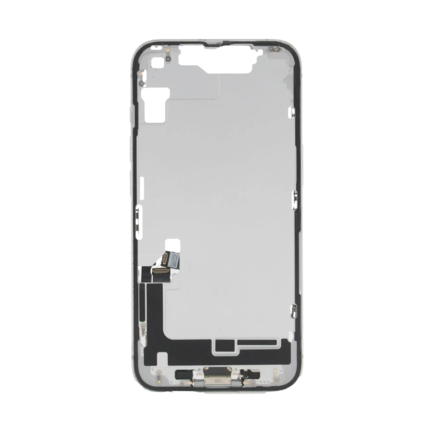 Mid-Frame Housing W/ Small Parts For iPhone 16e (EU / Global Version) (Used OEM Pull: Grade A) (White)