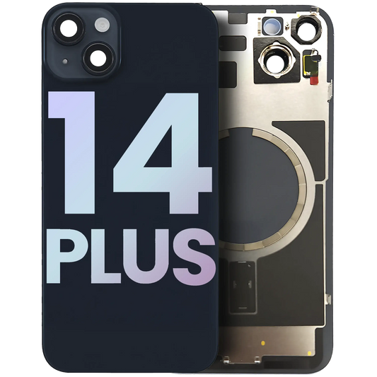 Back Glass w/ MagSafe Magnet & NFC & Flashlight Flex For iPhone 14 Plus (Service Pack) (Midnight)