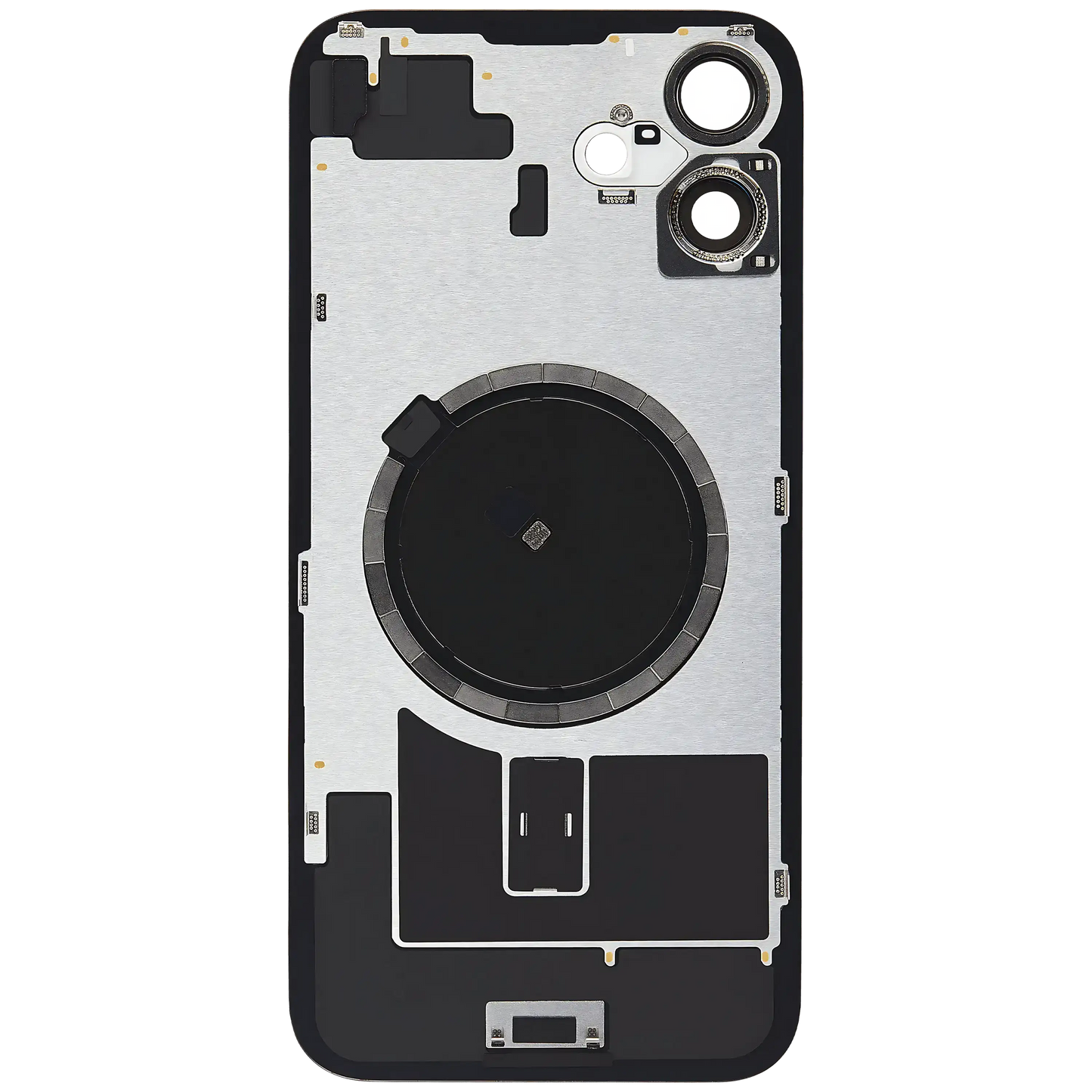 Back Glass w/ MagSafe Magnet For iPhone 16 Plus (Aftermarket) (Black) (No Logo)
