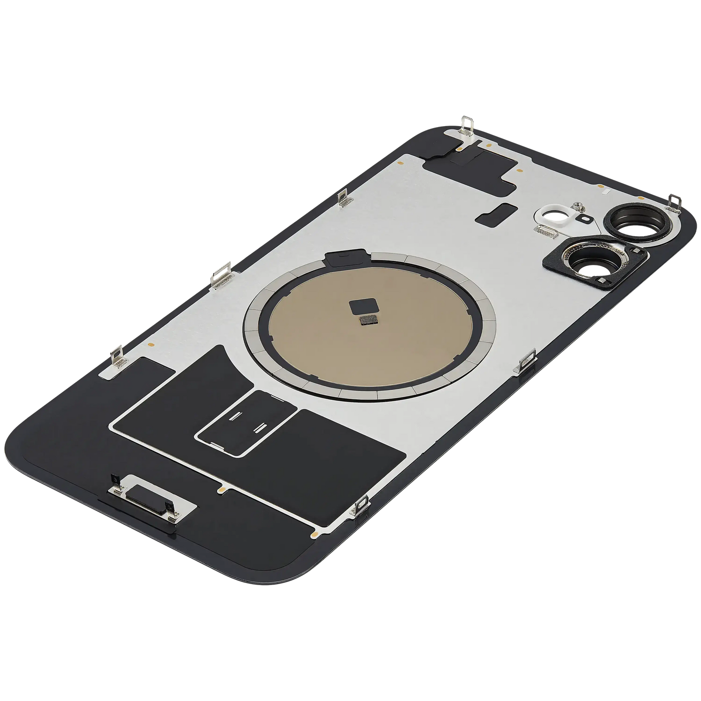 Back Glass w/ MagSafe Magnet & NFC & Flashlight Flex For iPhone 16 Plus (Service Pack) (Black)