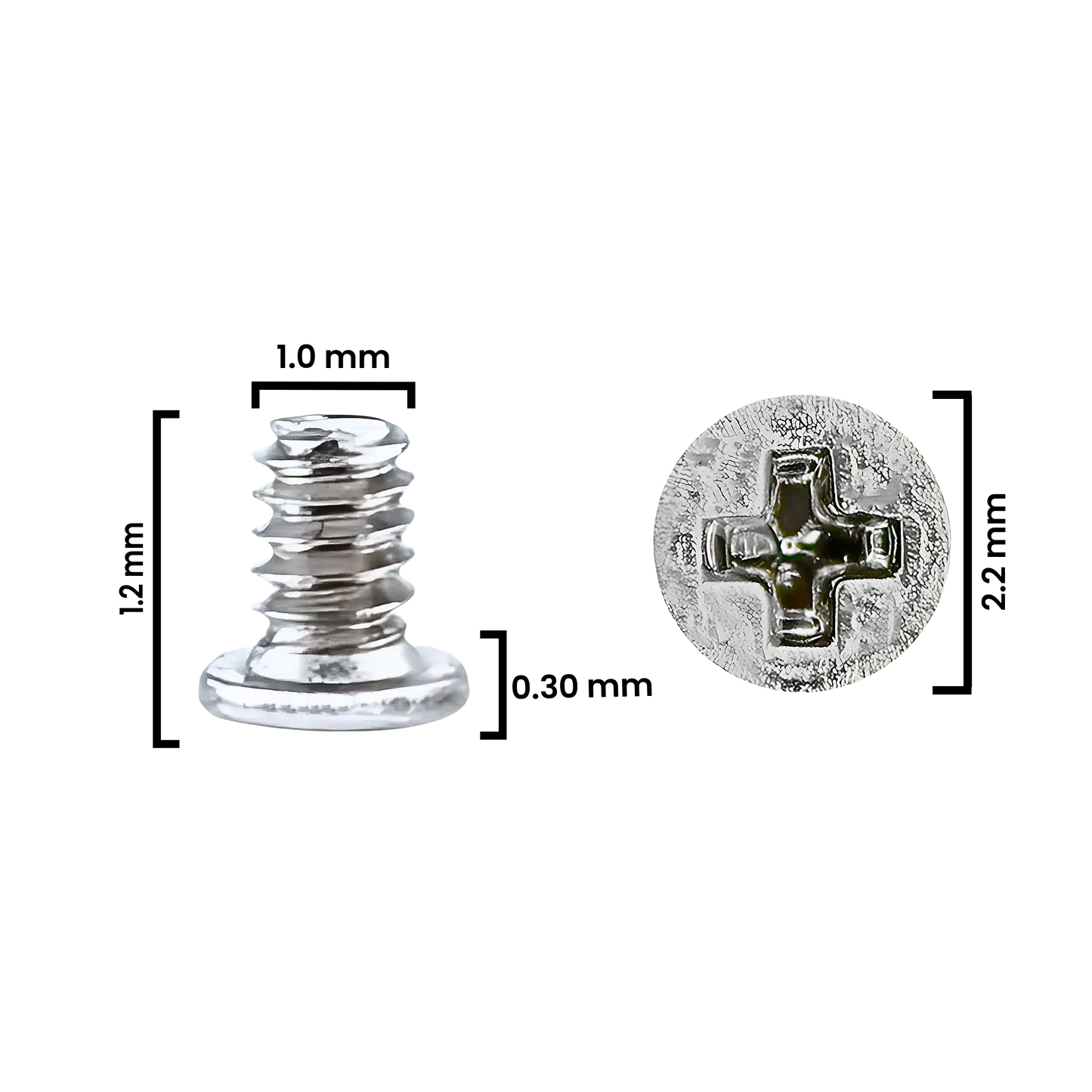 Internal Screw Set (M1.0×1.2×2.2D×0.30T) For iPhone 12 Pro Max (30 Pack) (Silver) (Service Pack)
