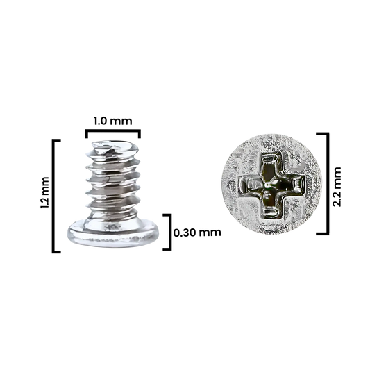 Internal Screw Set (M1.0×1.2×2.2D×0.30T) For iPhone 12 Pro Max (30 Pack) (Silver) (Service Pack)