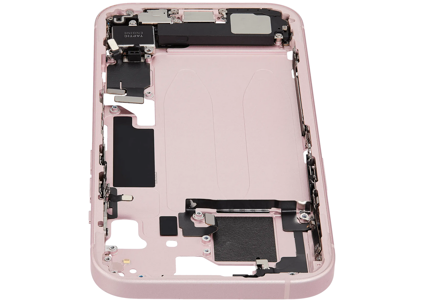 Mid-Frame Housing W/ Charging Port Flex & Small Parts For iPhone 15 (EU / Global Version) (Used OEM Pull: Grade B) (Pink)