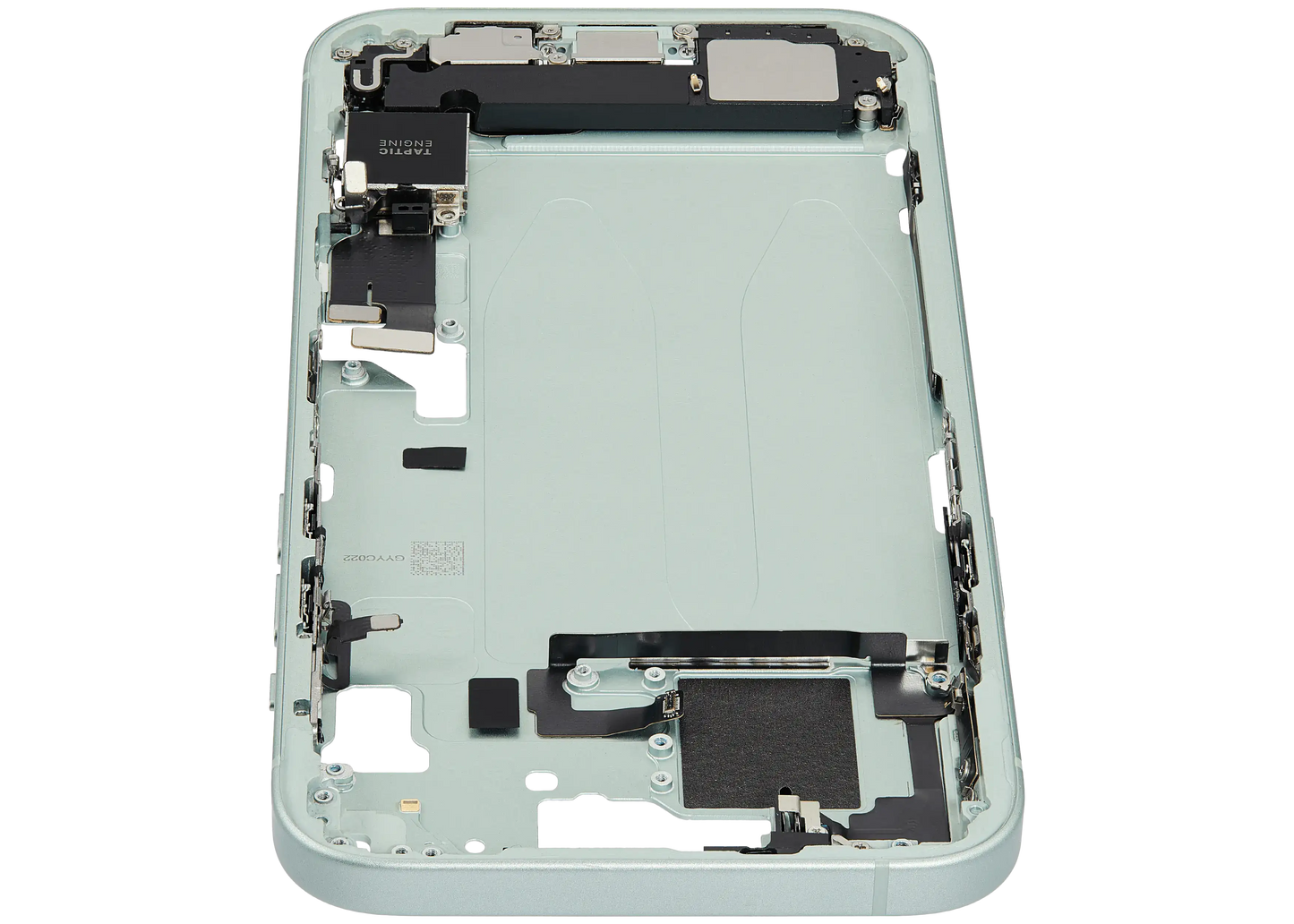 Mid-Frame Housing W/ Charging Port Flex & Small Parts For iPhone 15 Plus (EU / Global Version) (Used OEM Pull: Grade B) (Green)