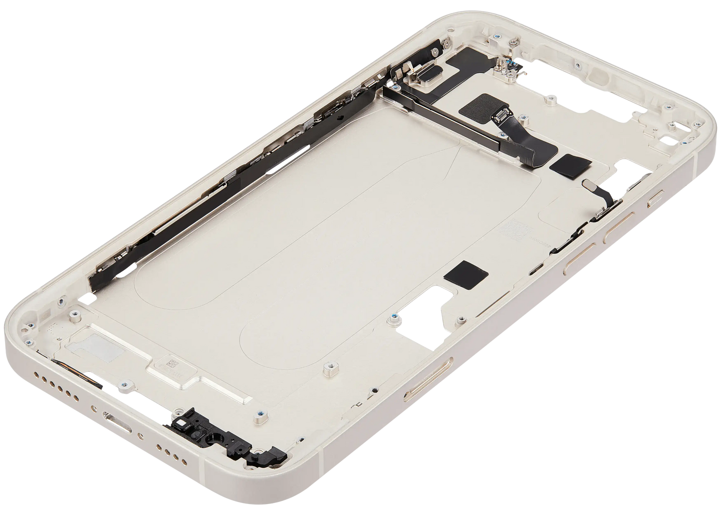 Mid-Frame Housing W/ Charging Port Flex & Small Parts For iPhone 14 Plus (EU / Global Version) (Used OEM Pull: Grade A) (Starlight)