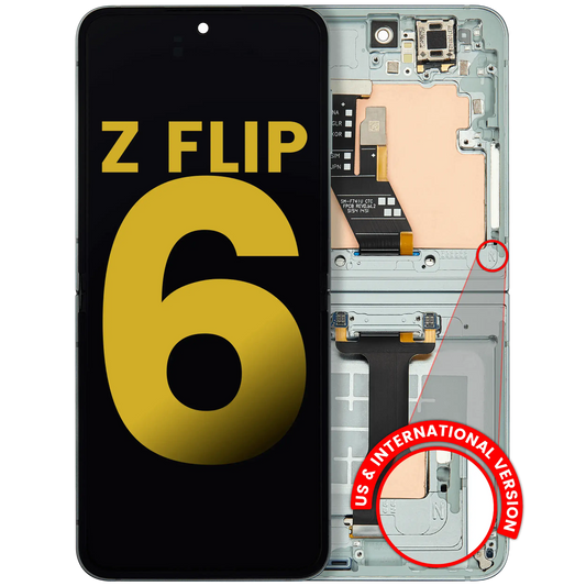Inner OLED Assembly With Frame For Samsung Galaxy Z Flip 6 (F741) (US & International) (Refurbished) (Mint)