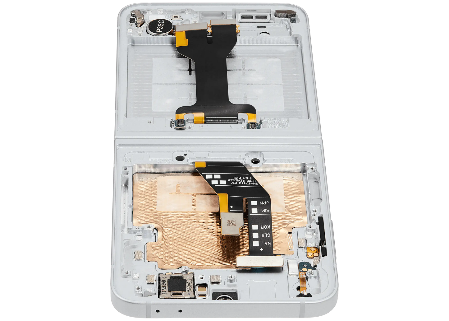 Inner OLED Assembly With Frame Compatible For Samsung Galaxy Z Flip 6 (F741) (US & International) (Refurbished) (White)