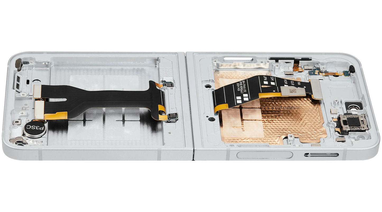Inner OLED Assembly With Frame Compatible For Samsung Galaxy Z Flip 6 (F741) (US & International) (Refurbished) (White)