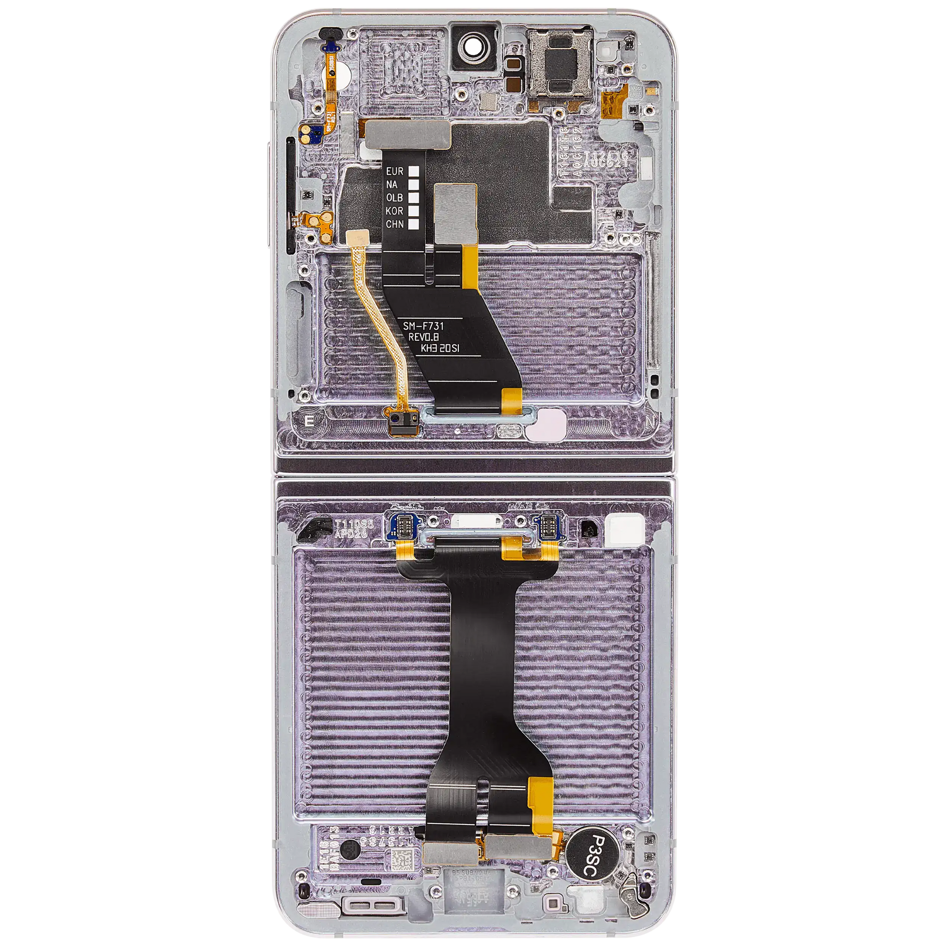 Inner OLED Assembly With Frame For Samsung Galaxy Z Flip 5 5G (US & International) (Refurbished) (Lavender) - View 9 | TechDrip Canada