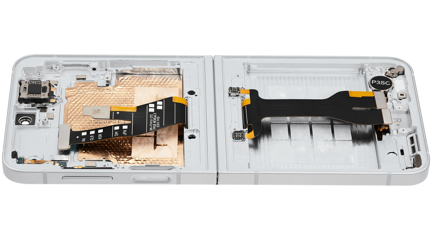 Inner OLED Assembly With Frame Compatible For Samsung Galaxy Z Flip 6 5G (F741) (US & International) (Aftermarket) (White)