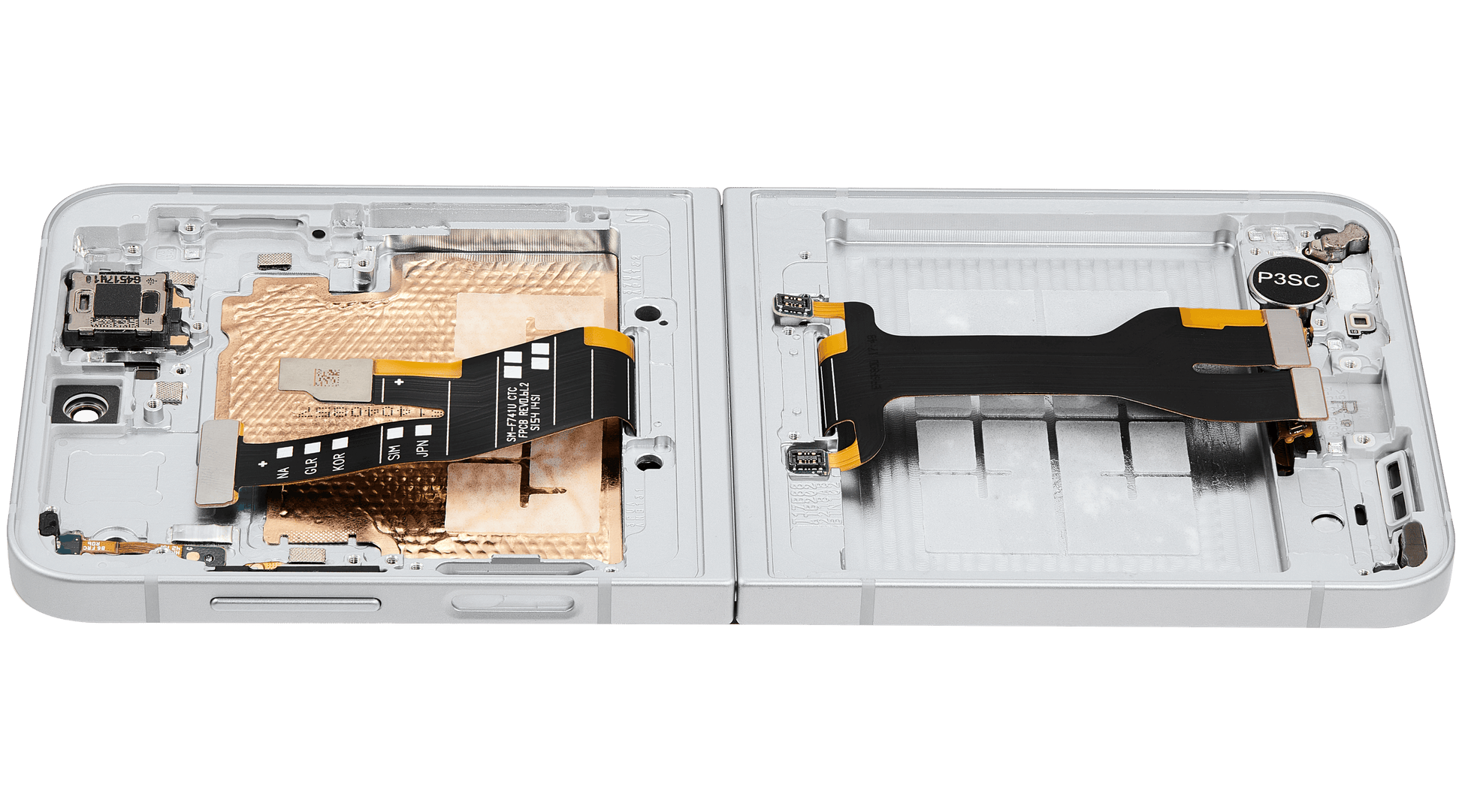 Inner OLED Assembly With Frame Compatible For Samsung Galaxy Z Flip 6 5G (F741) (US & International) (Aftermarket Plus) (White)