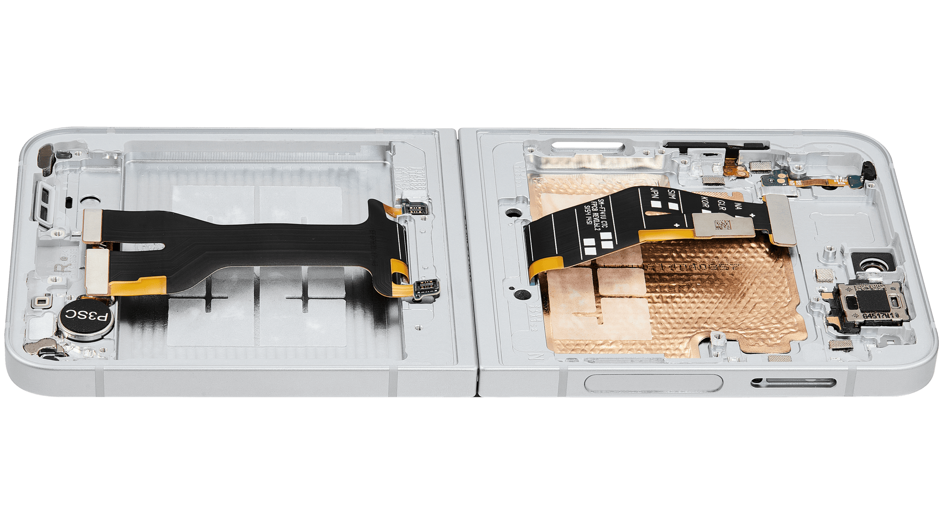 Inner OLED Assembly With Frame Compatible For Samsung Galaxy Z Flip 6 5G (F741) (US & International) (Aftermarket Plus) (White)