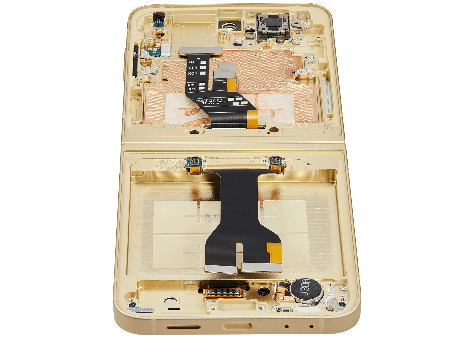 Inner OLED Assembly With Frame Compatible For Samsung Galaxy Z Flip 6 5G (F741) (US & International) (Aftermarket Plus) (Yellow)