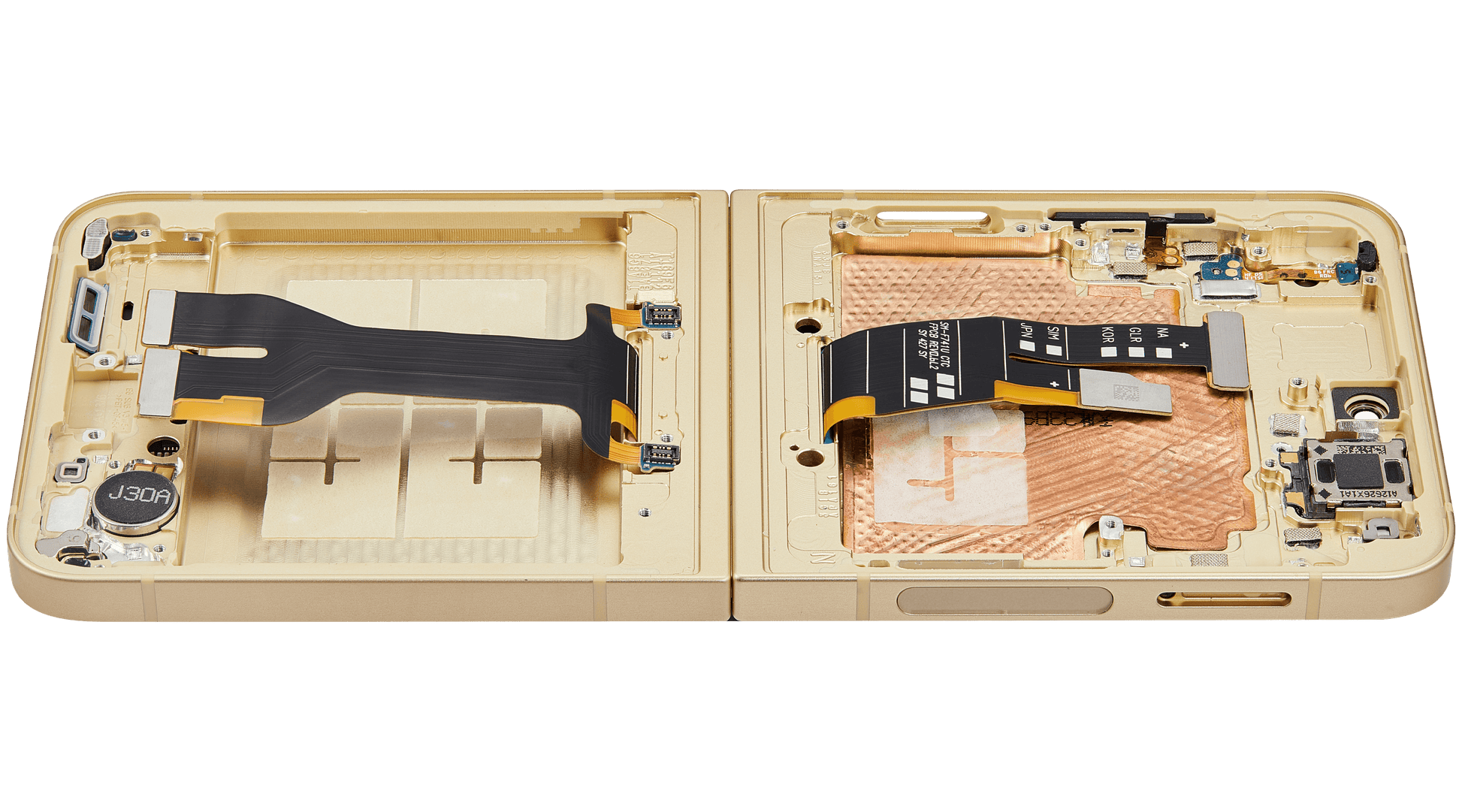 Inner OLED Assembly With Frame Compatible For Samsung Galaxy Z Flip 6 5G (F741) (US & International) (Aftermarket Plus) (Yellow)