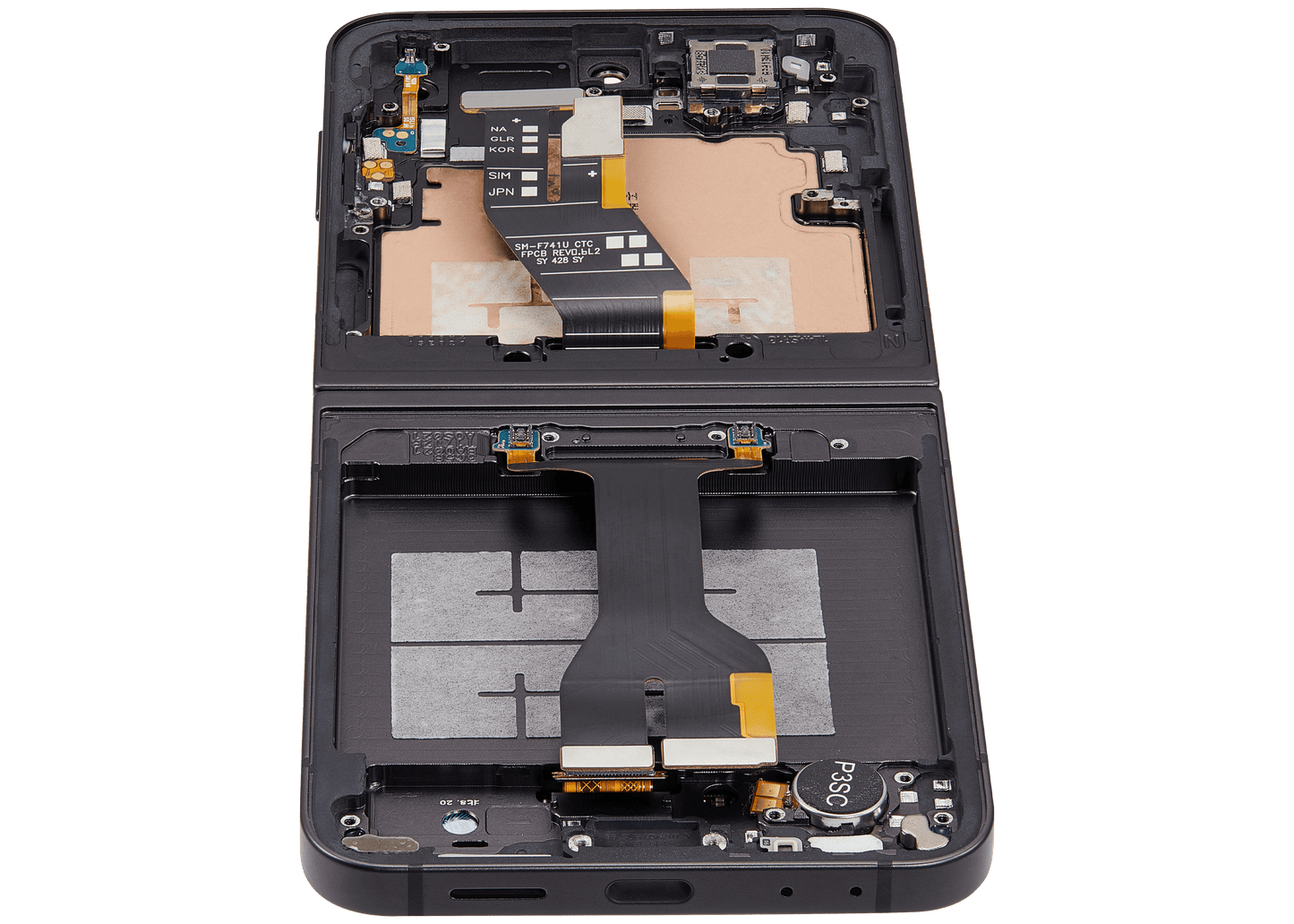 Inner OLED Assembly With Frame Compatible For Samsung Galaxy Z Flip 6 5G (F741) (US & International) (Aftermarket Plus) (Black)