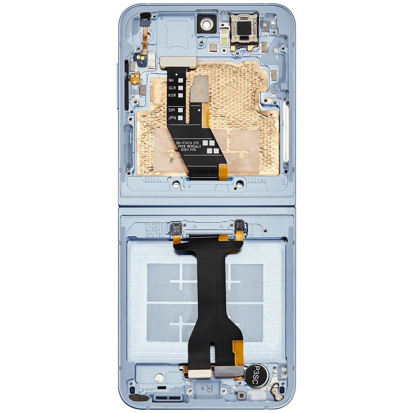 Inner OLED Assembly With Frame Compatible For Samsung Galaxy Z Flip 6 5G (F741) (US & International) (Aftermarket Plus) (Blue)