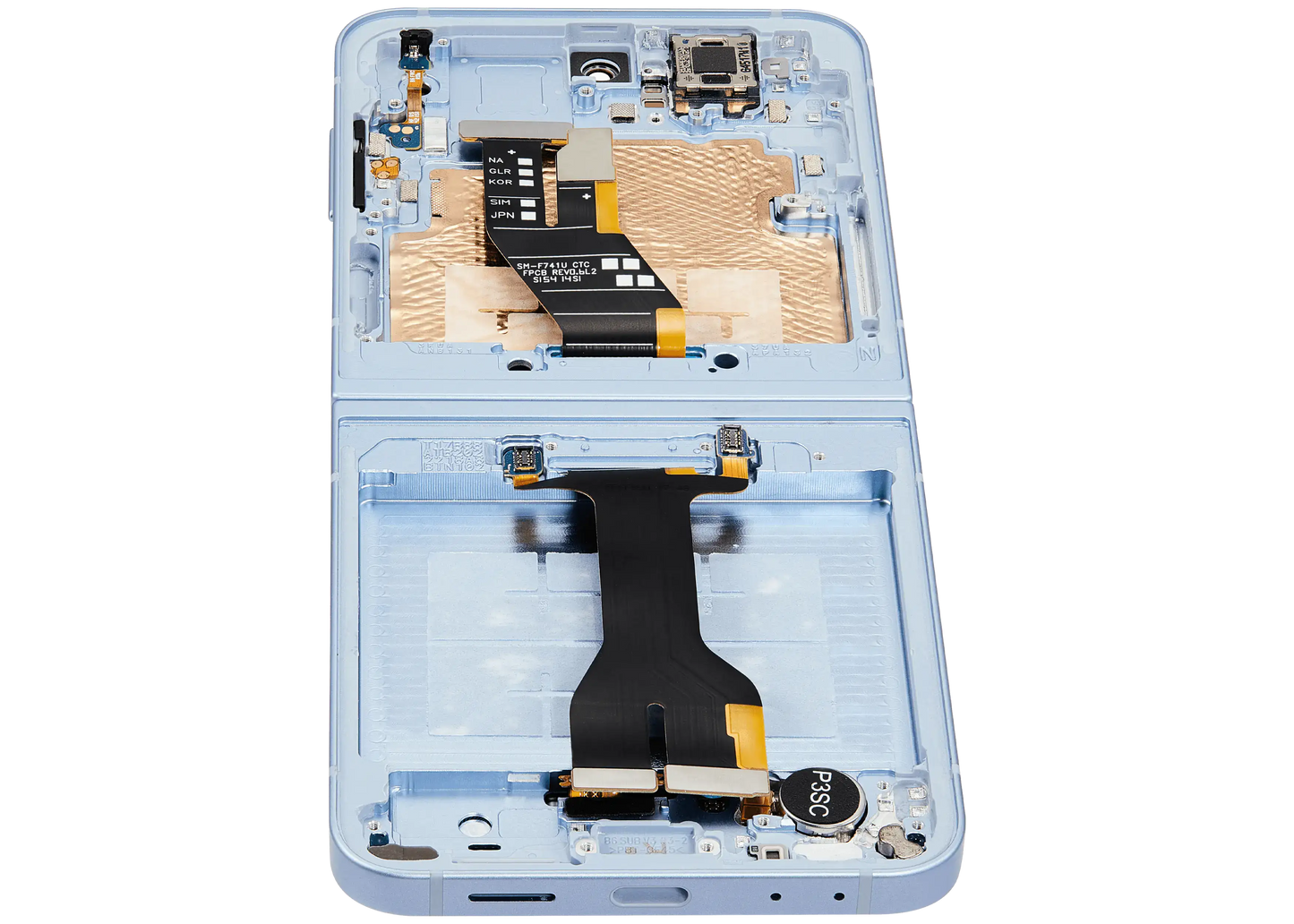 Inner OLED Assembly With Frame Compatible For Samsung Galaxy Z Flip 6 5G (F741) (US & International) (Aftermarket Plus) (Blue)