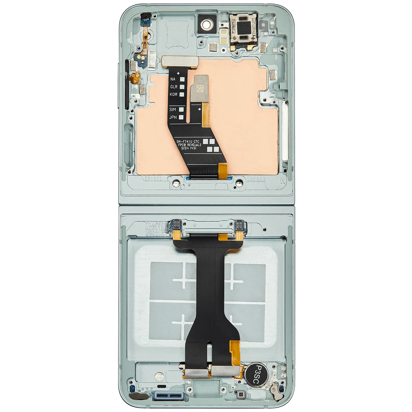 Inner OLED Assembly With Frame Compatible For Samsung Galaxy Z Flip 6 5G (F741) (US & International) (Aftermarket Plus) (Mint)