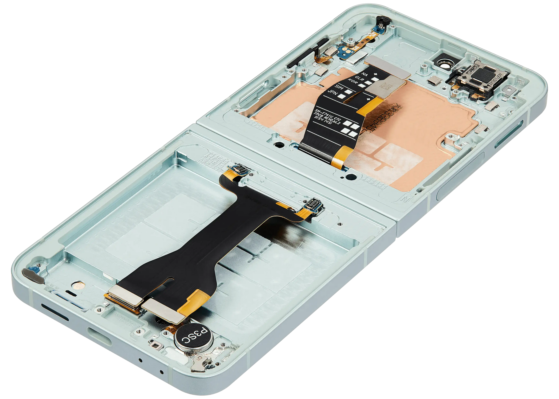 Inner OLED Assembly With Frame Compatible For Samsung Galaxy Z Flip 6 5G (F741) (US & International) (Aftermarket Plus) (Mint)