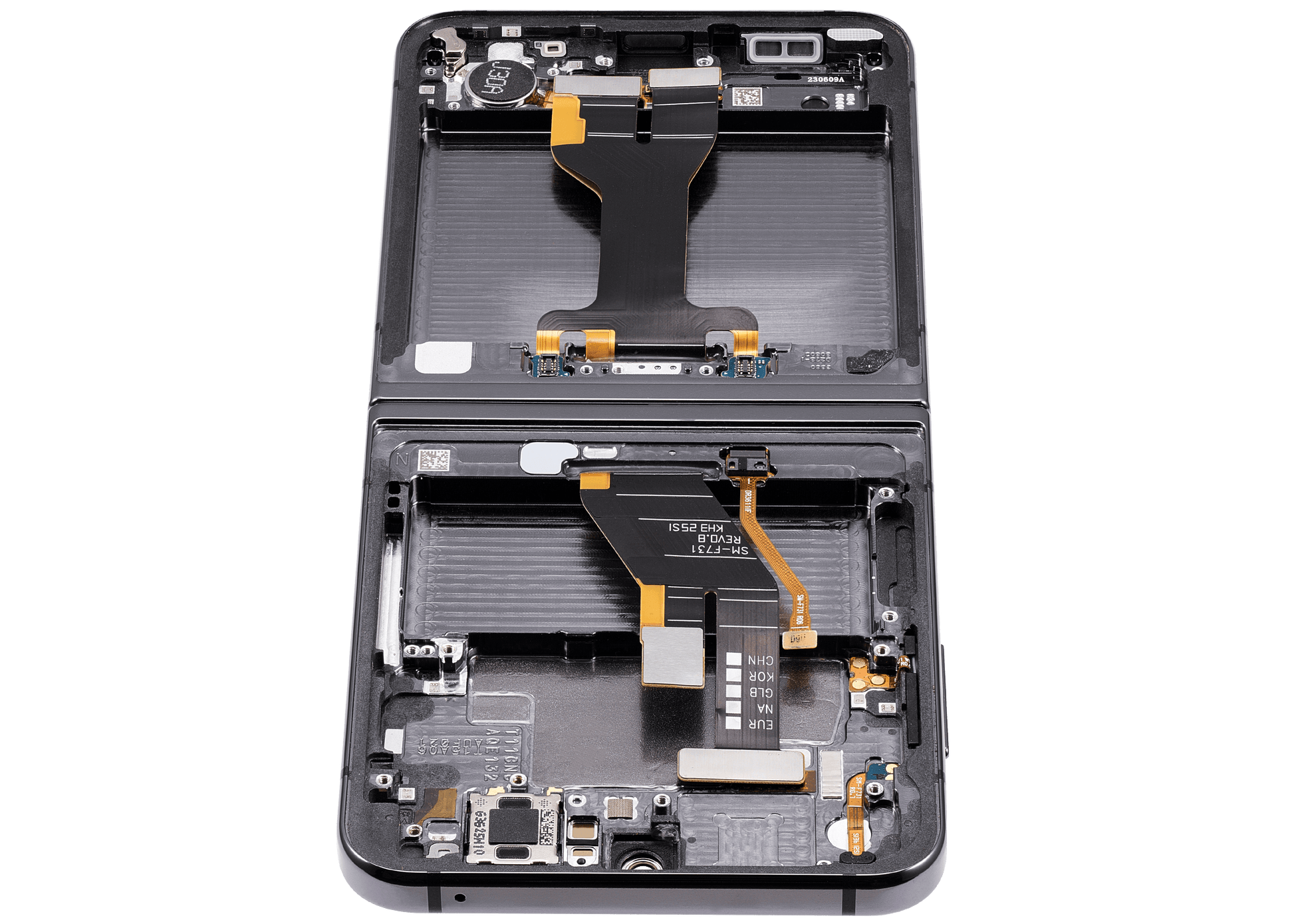 Inner OLED Assembly With Frame Compatible For Samsung Galaxy Z Flip 5 5G (F731) (US & International) (Aftermarket Plus) (Gray) - View 4 | TechDrip Canada