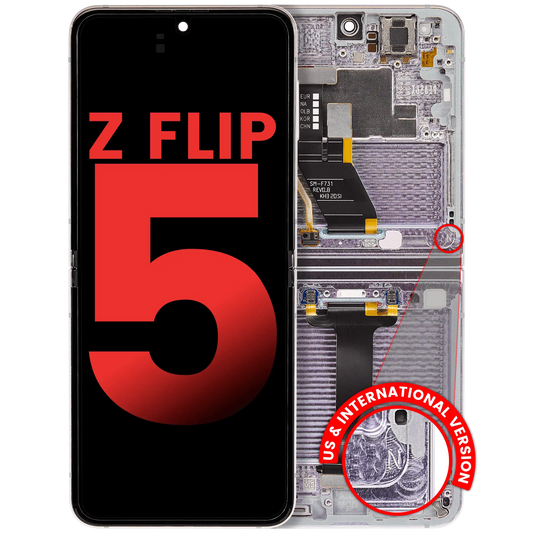 Inner OLED Assembly With Frame Compatible For Samsung Galaxy Z Flip 5 5G (F731) (US & International) (Aftermarket Plus) (Lavender) - View 1 | TechDrip Canada