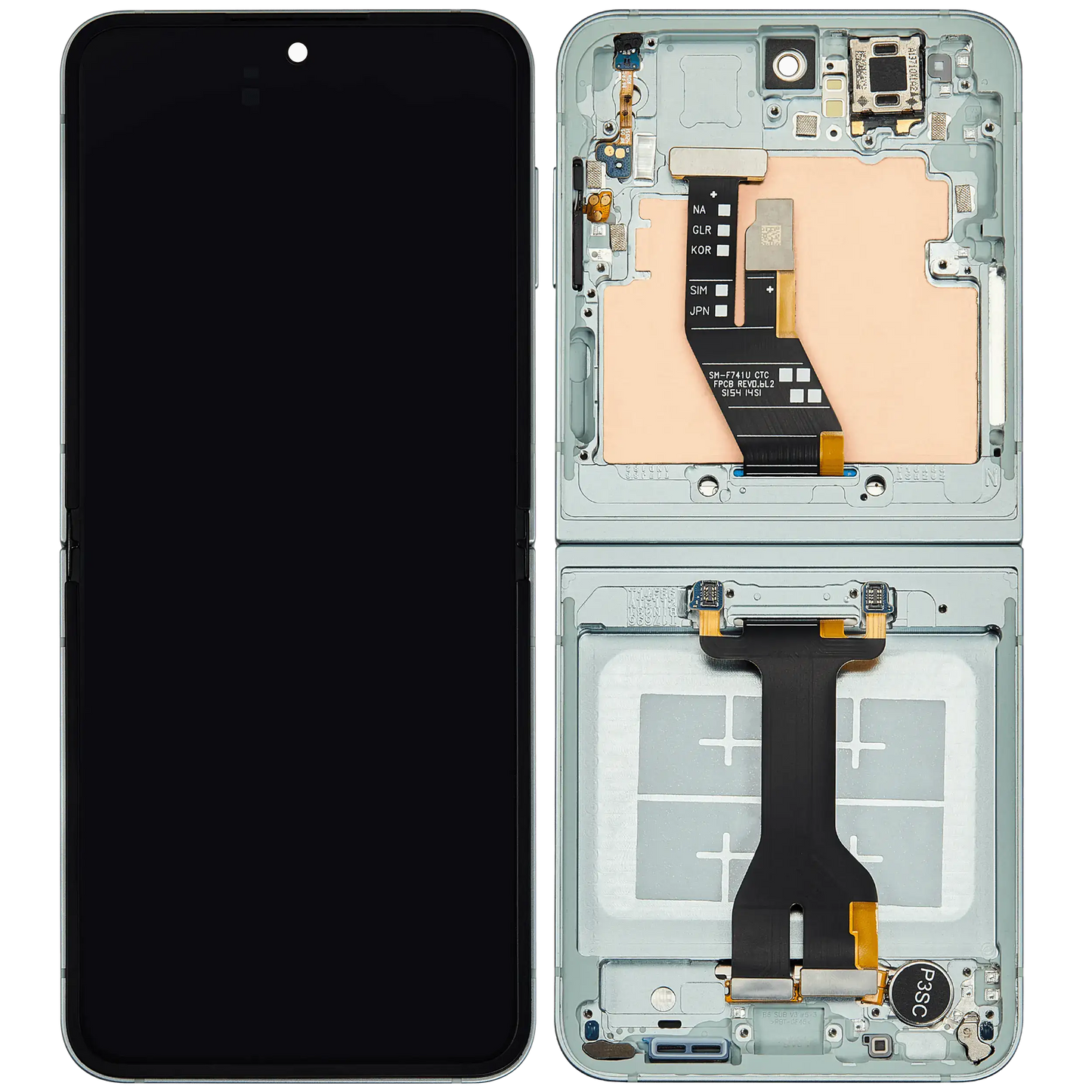 Inner OLED Assembly With Frame For Samsung Galaxy Z Flip 6 5G (US & International) (Service Pack) (Mint)