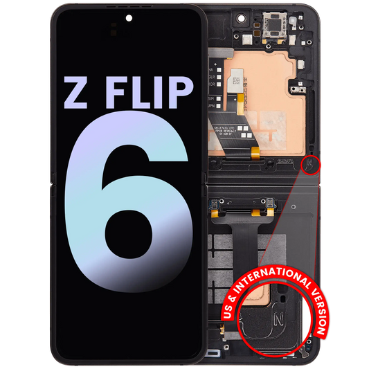 Inner OLED Assembly With Frame For Samsung Galaxy Z Flip 6 5G (US & International) (Service Pack) (Black)