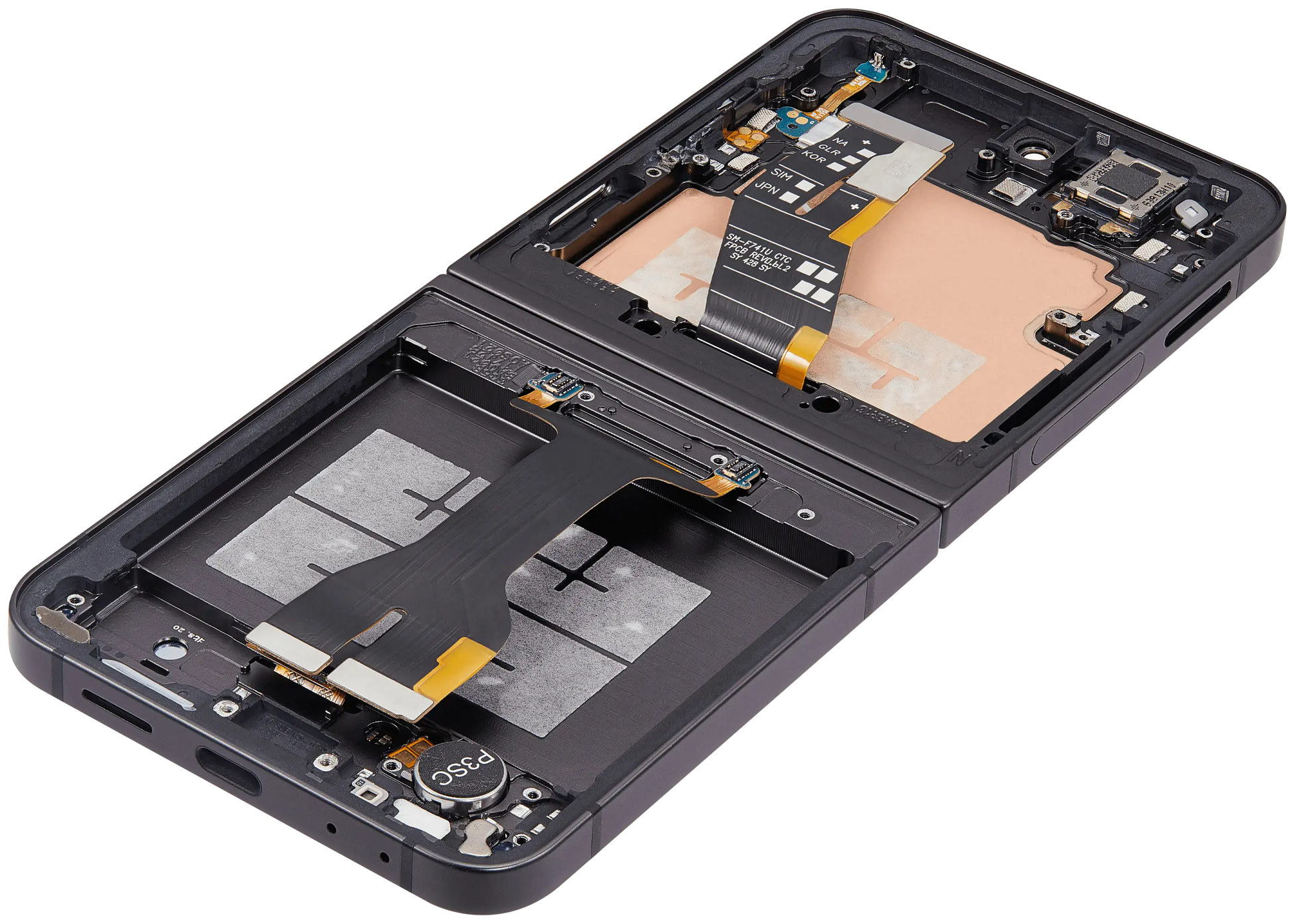 Inner OLED Assembly With Frame For Samsung Galaxy Z Flip 6 5G (US & International) (Service Pack) (Black)