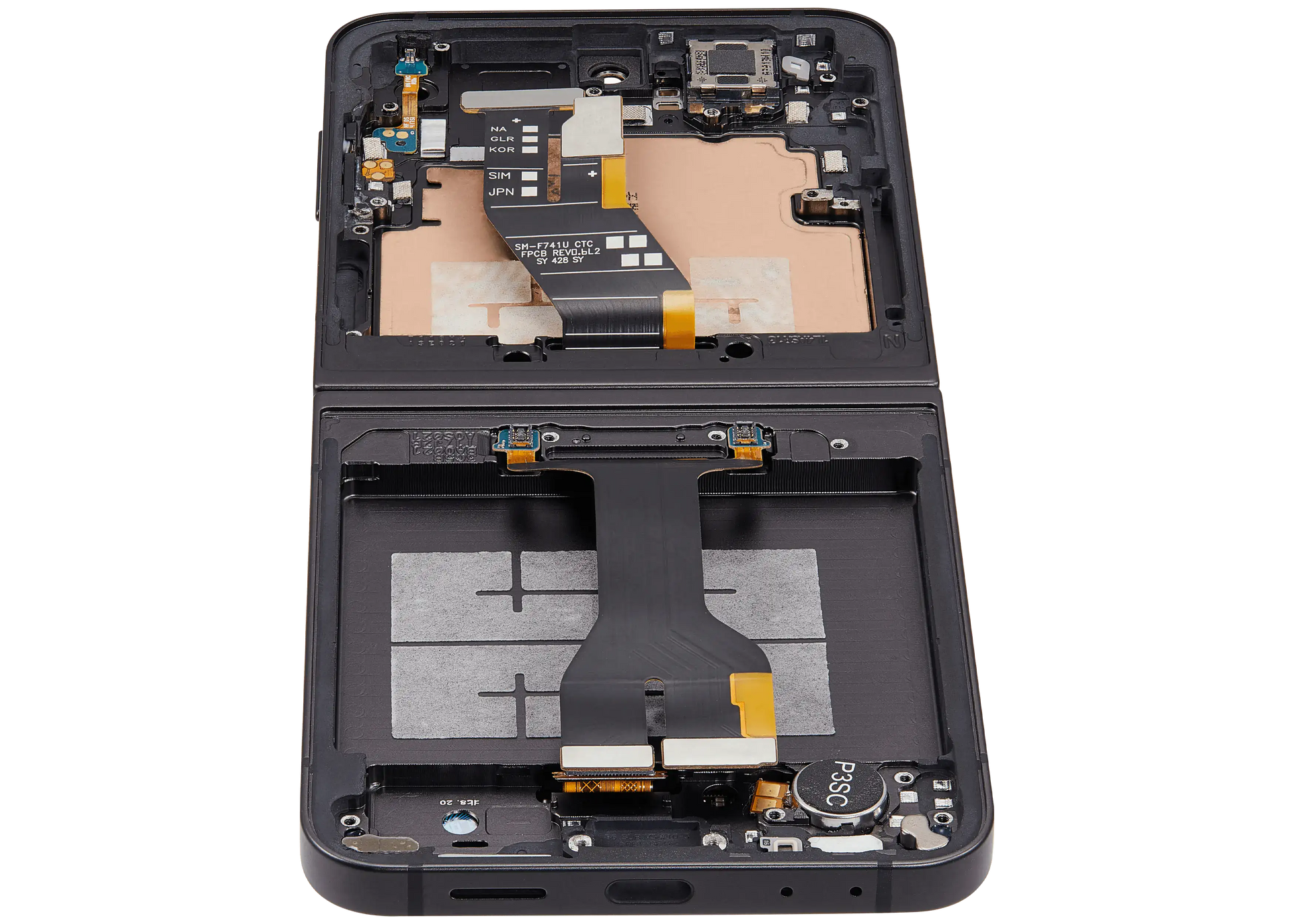 Inner OLED Assembly With Frame For Samsung Galaxy Z Flip 6 5G (US & International) (Service Pack) (Black)