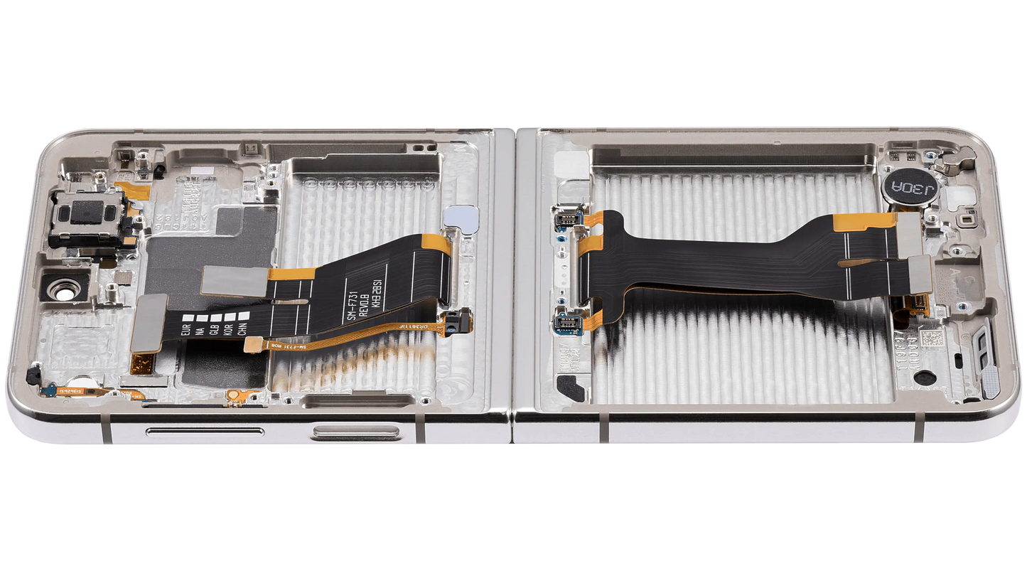 Inner OLED Assembly With Frame For Samsung Galaxy Z Flip 5 5G (US & International) (Service Pack) (Cream) - View 5 | TechDrip Canada