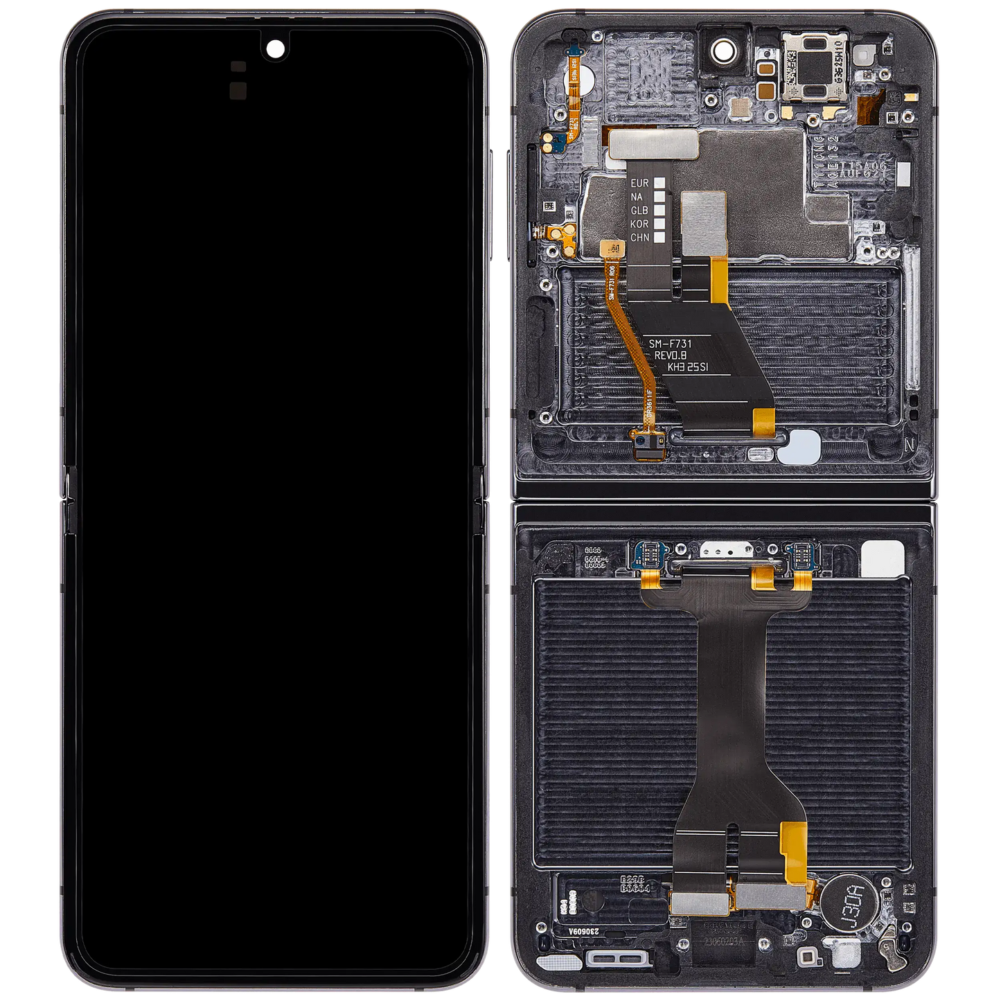 Inner OLED Assembly With Frame For Samsung Galaxy Z Flip 5 5G (US & International) (Service Pack) (Graphite) - View 7 | TechDrip Canada
