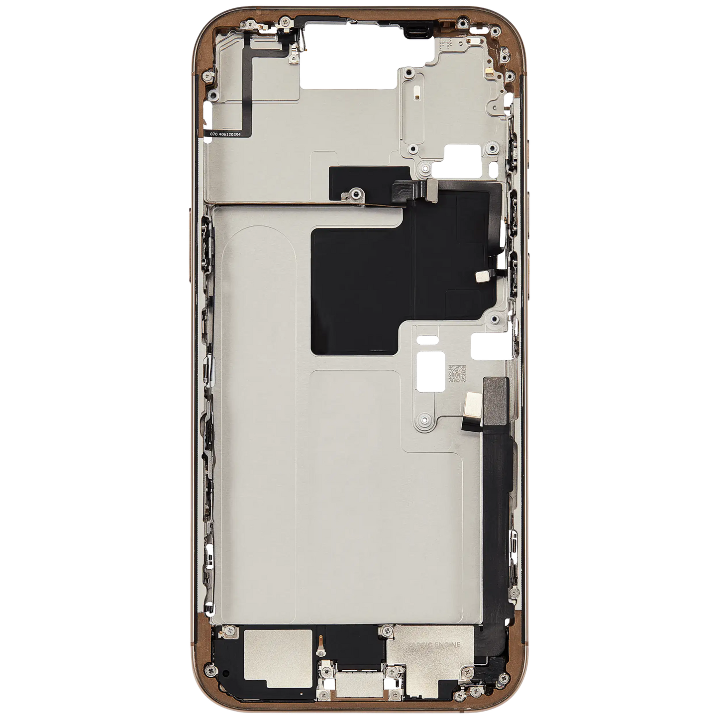 Mid-Frame Housing W/ Small Parts For iPhone 16 Pro Max (EU / Global Version) (Used OEM Pull: Grade A) (Desert Titanium)