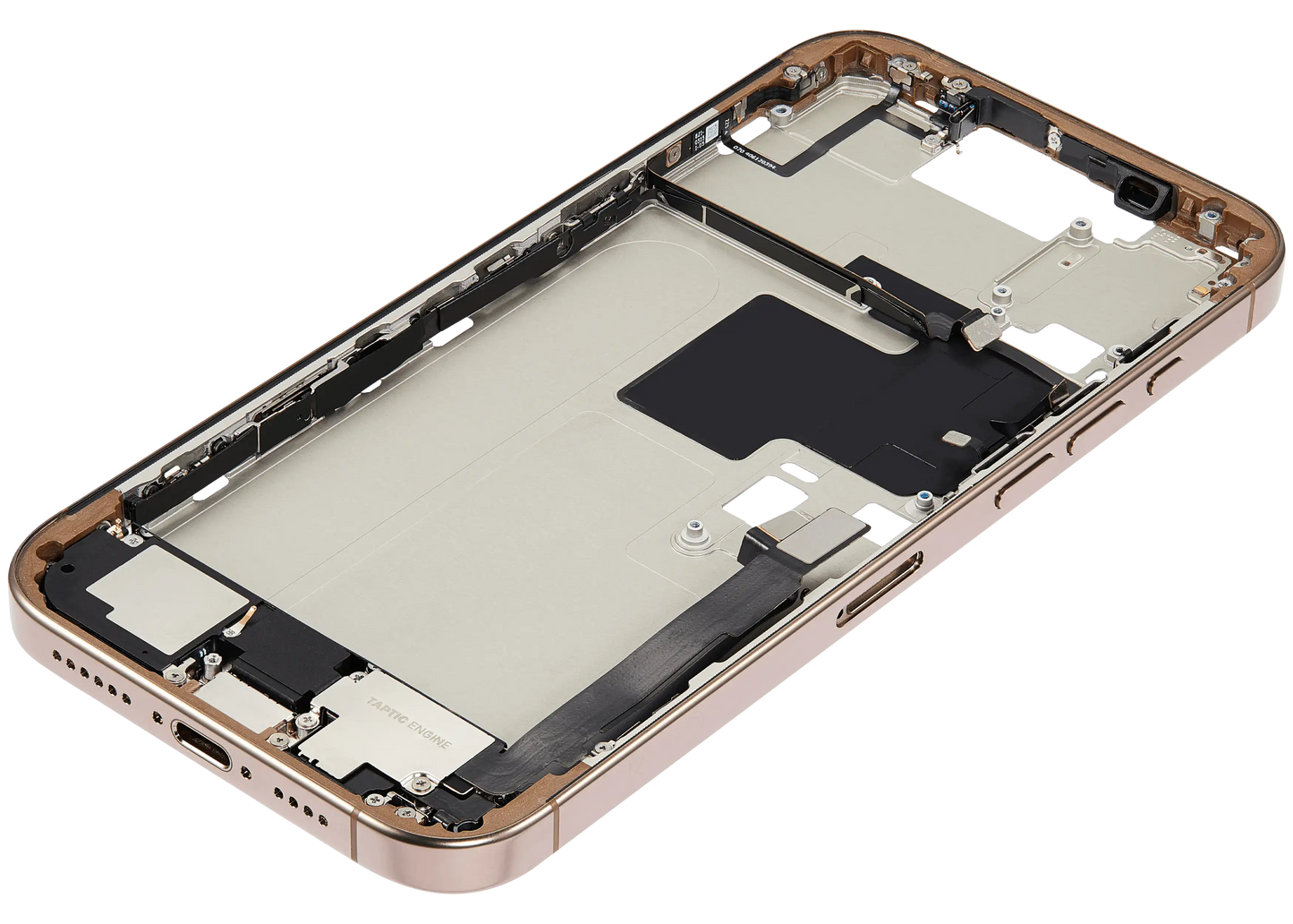 Mid-Frame Housing W/ Small Parts For iPhone 16 Pro Max (EU / Global Version) (Used OEM Pull: Grade B) (Desert Titanium)