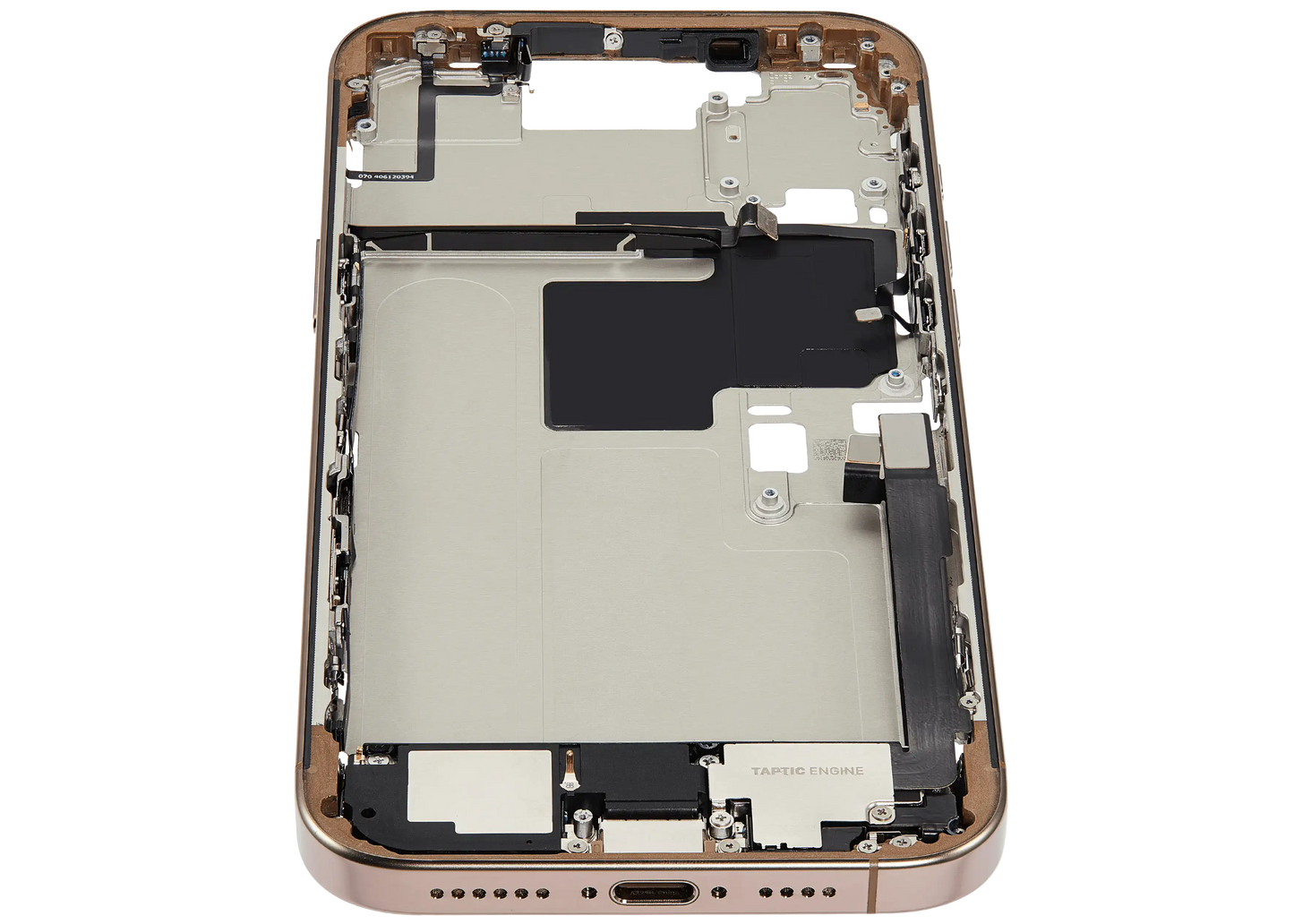 Mid-Frame Housing W/ Small Parts For iPhone 16 Pro Max (EU / Global Version) (Used OEM Pull: Grade B) (Desert Titanium)