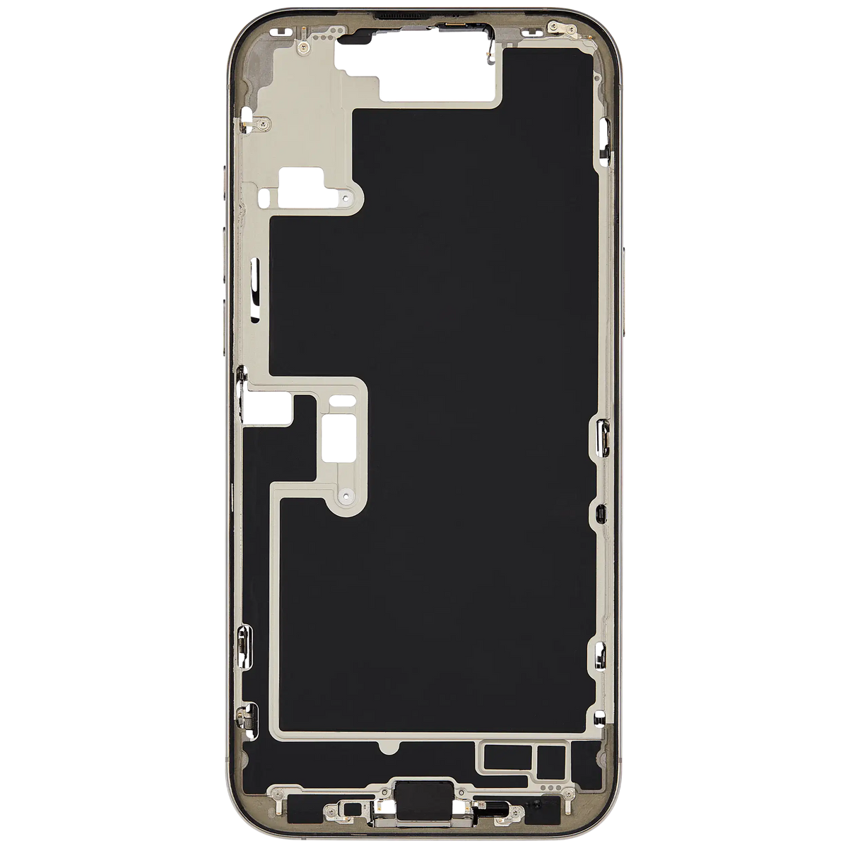 Mid-Frame Housing W/ Charging Port Flex & Small Parts For iPhone 16 Pro Max (EU / Global Version) (Used OEM Pull: Grade C) (Natural Titanium) — product photo 8
